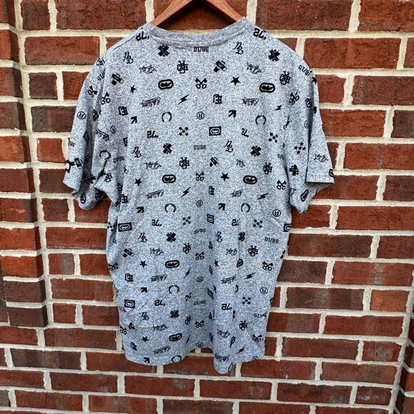 Ecko Unltd Tee Mens Large Gray All Over Logo Symbols Graphic Y2K - Picture 2 of 7